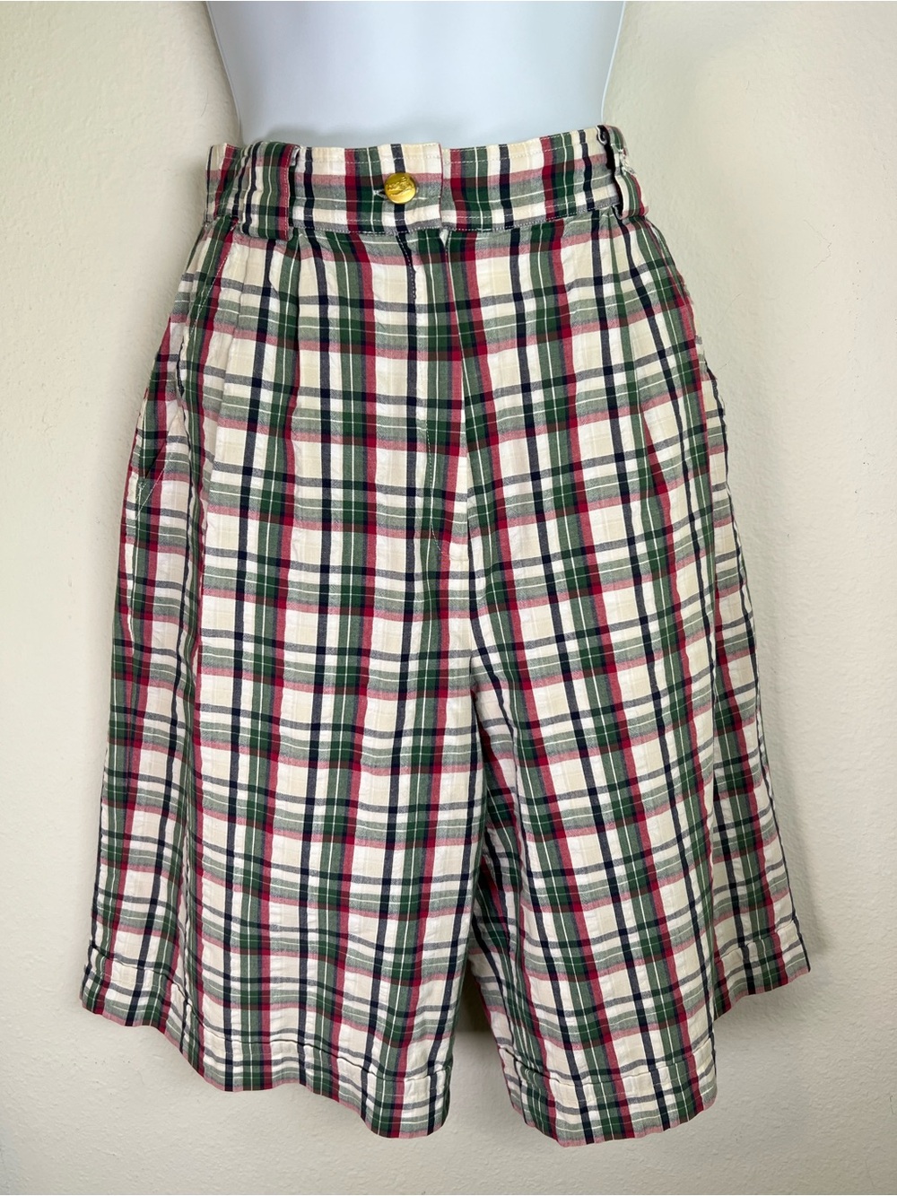 Vintage Burburrys of London Plaid Golf Shorts Size 6
